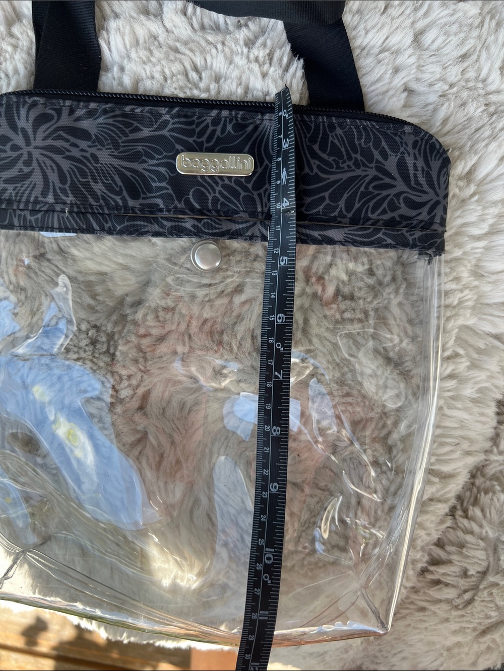 Baggallini Clear Crossbody with Black Floral Trim - Picture 7 of 7